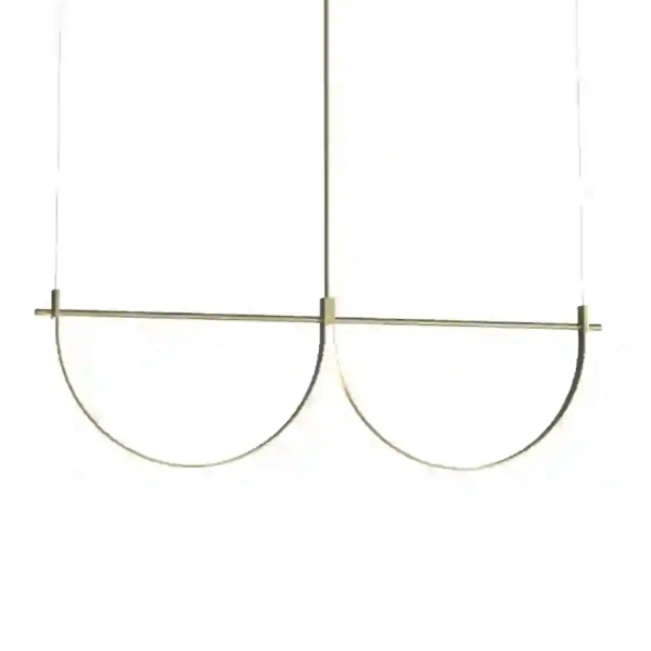 Wisząca lampa do salonu VICTORIA złota P0689 1xLED 40W 3000K geometryczna