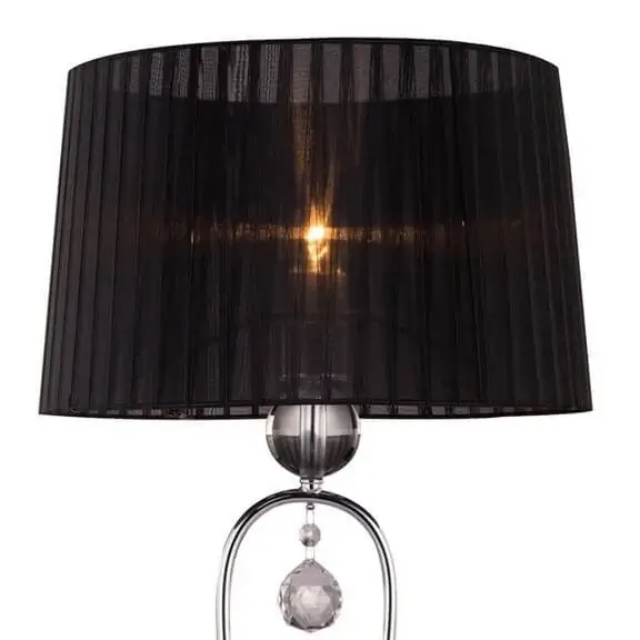 Klasyczna lampa stojąca Bello na stół glamour czarna chrom