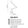 Wisząca lampa abażurowa Zyta AZ2298+AZ2600 do sypialni aluminium czarna
