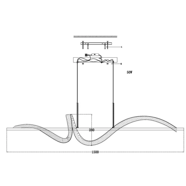 Wisząca lampa glamour RITZ ST-MD2405161 LED 50W 3000K złota