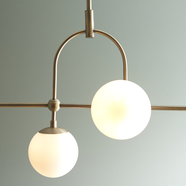 Lampa wisząca L&-191893 Light& art deco kule szklane mosiądz biały