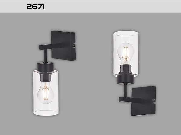 Lampa ścienna Prudence 2671 Rabalux czarna przezroczysta