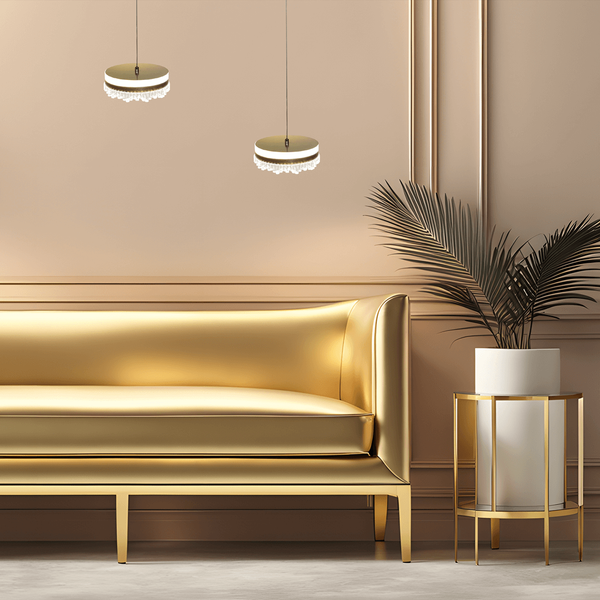 Metalowa lampa wisząca PRECIOSA ML0998 LED 25W 4000K glamour złota