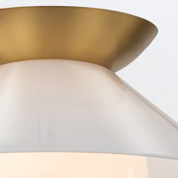 Modernistyczna sufitowa lampa Saucer QN-SAUCER-FM-AB-OPAL IP44 mosiądz
