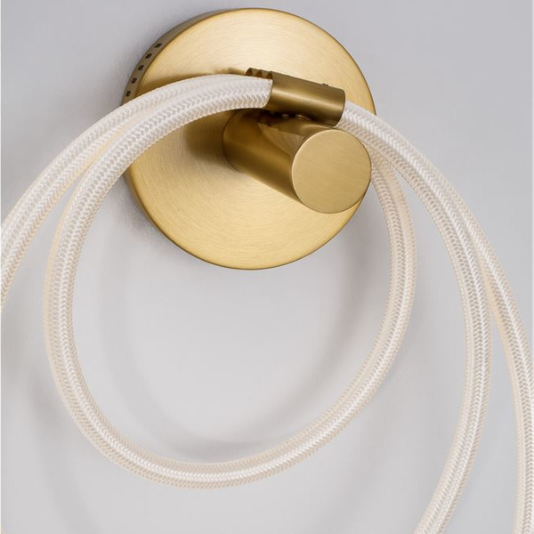 Ścienna LAMPA glamour DEAN LE41384 Luces Exclusivas okrąga OPRAWA kinkiet LED 29,5W 3000K metalowy pierścień ring złoty