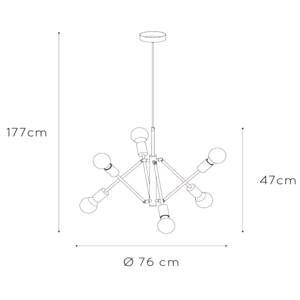 Zwisowa lampa loftowa Lester 21424/06/30 Lucide regulowana czarna