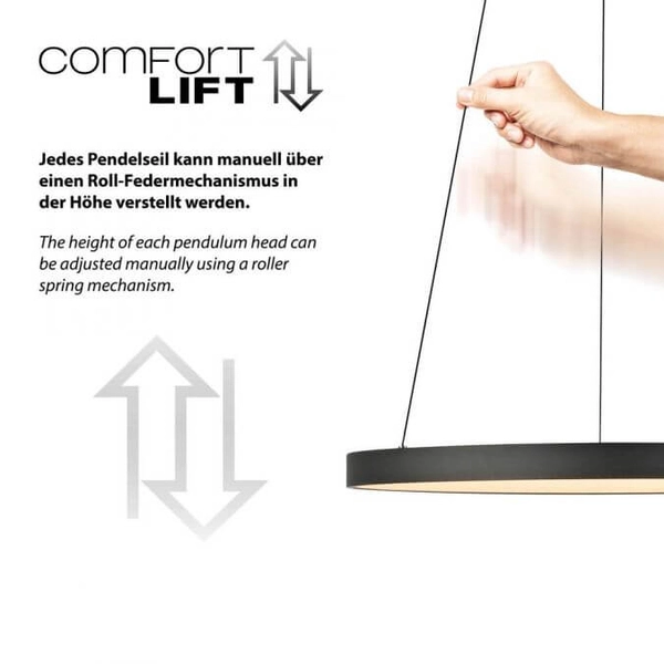 Wisząca lampa Hoop 2851-18 LED 37W 3000K ściemnialna czarna