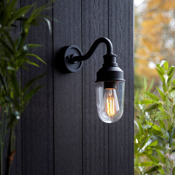 Metalowa lampa elewacyjna L&-195886 IP44 czarny przezroczysty