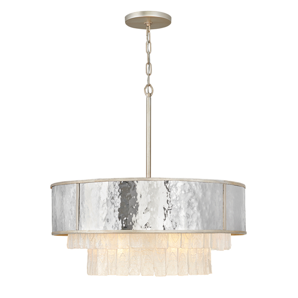Wisząca lampa kryształowa QN-REVERIE-8P-CPG nad stół szara złota