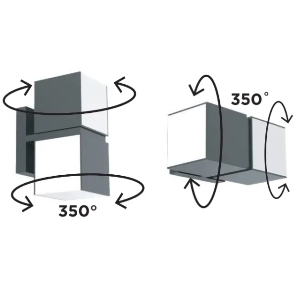 Zewnętrzna LAMPA elewacyjna CUBA 5193801012 Lutec regulowana OPRAWA kinkiet LED 23W 3000K metalowy IP54 czarny