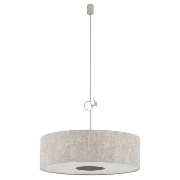 Abażurowa wisząca lampa CEDRO 11666 tkaninowa beżowa