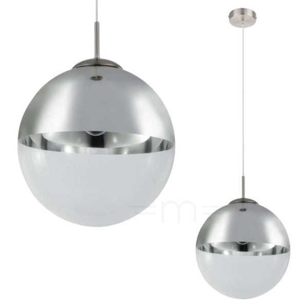 LAMPA wisząca VARUS 15853 Globo OPRAWA kula ball szklana chrom przezroczysta