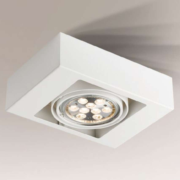 Spot LAMPA sufitowa KOGA 7115 Shilo natynkowa OPRAWA prostokątna metalowa do łazienki biała