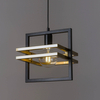 Loftowa lampa wisząca Merci kwadratowe ramki czarne złote