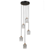 Lampa wisząca tuba Torno PND-40813-5R-BK-HBR czarny złoty przezroczysty