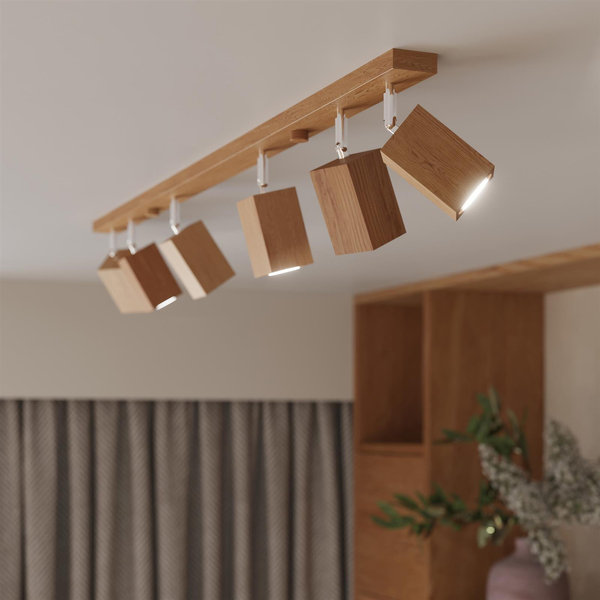 Sufitowa lampa skandynawska SL.1039 z regulacją drewniana