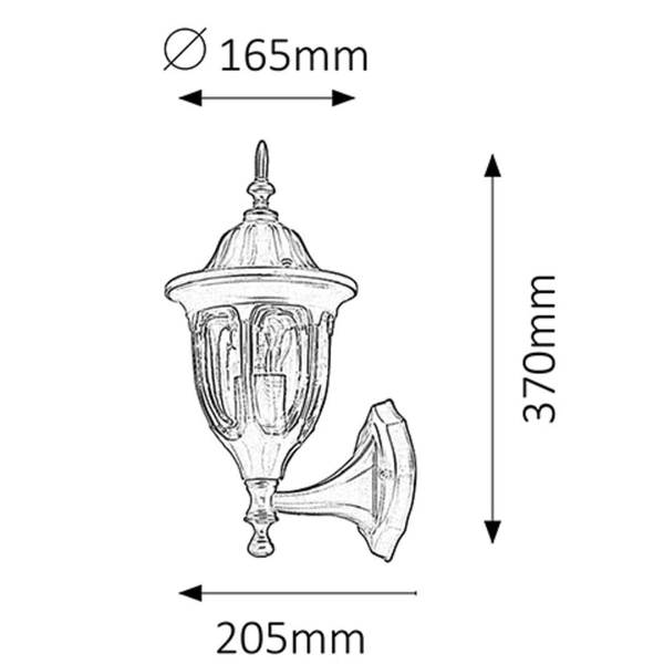Ogrodowa LAMPA latarenka MILANO 8342 Rabalux zewnętrzna OPRAWA klasyczny KINKIET ścienny elewacyjny outdoor IP43 czarny