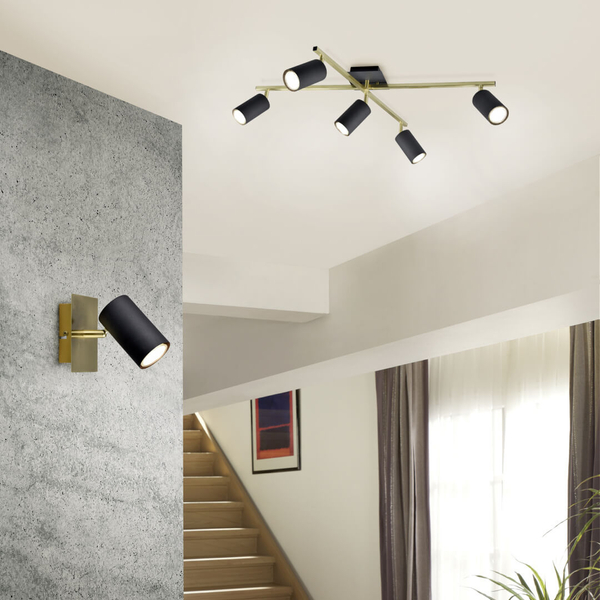 Lampa sufitowa VANTOS DL580612400 Trio regulowana sople czarna złota