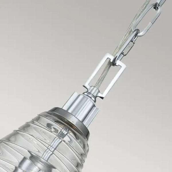 Łańcuchowa lampa wisząca Elmore QN-ELMORE-P-PC szklany stożek chrom