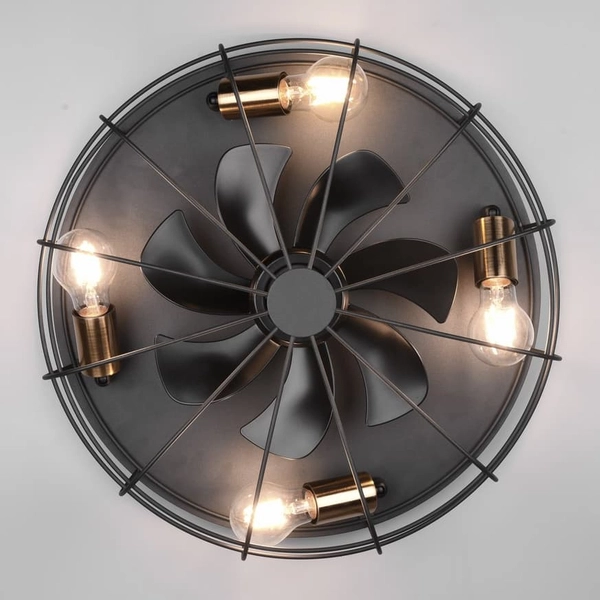 Loftowy wentylator TRONDHEIM R61095032 RL Light plafon druciany czarny