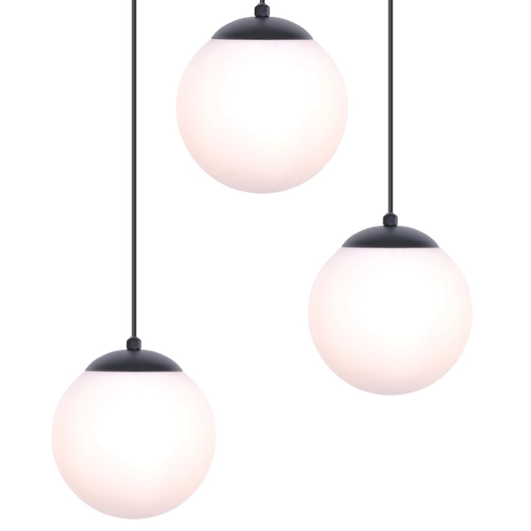 Czarna lampa wisząca CAMINA K-4746 szklane kule balls kaskada