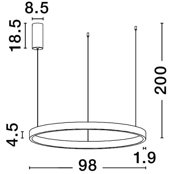 Okrągła lampa wisząca BARI LE44320 LED 106W 3000K ring brązowa