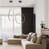 Wisząca LAMPA pierścień CHINU LE41603 Luces Exclusivas okrąga OPRAWA zwis LED 28W 3000K metalowy czarny