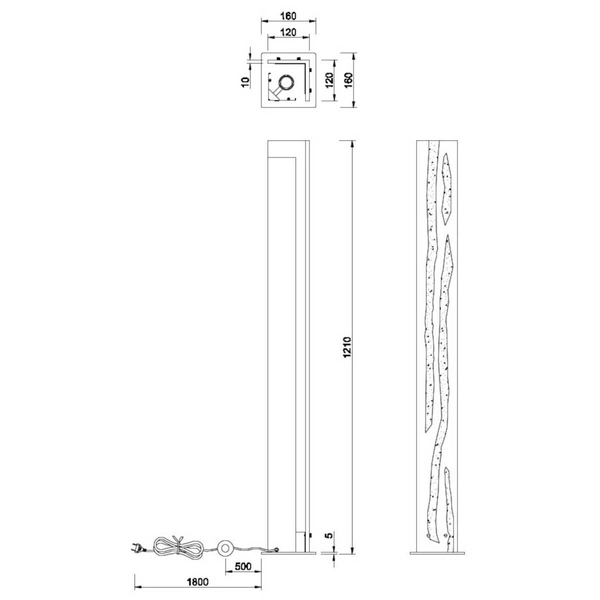Stojąca lampa podłogowa do sypialni KARUNI 463300330 Trio słupek brązowy