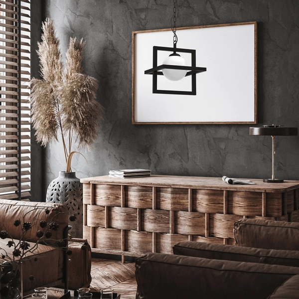 Wisząca lampa loftowa Diego MLP8568 ball biała czarna