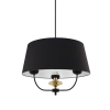 Lampa wisząca do sypialni Narni NAR-ZW-3 (CZ) tkaninowa czarna mosiądz