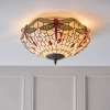Sufitowa lampa tiffany Dragonfly 70723 witraż do jadalni beżowa kolorowa