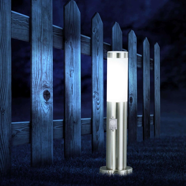 Stojąca lampa zewnętrzna BOSTON z czujnikiem ruchu IP44 stal