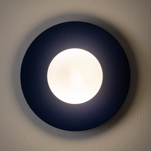 Lampa ścienna kulista SATURN biała granatowa ze szkła 1xG9 ball kula do sypialni 12440
