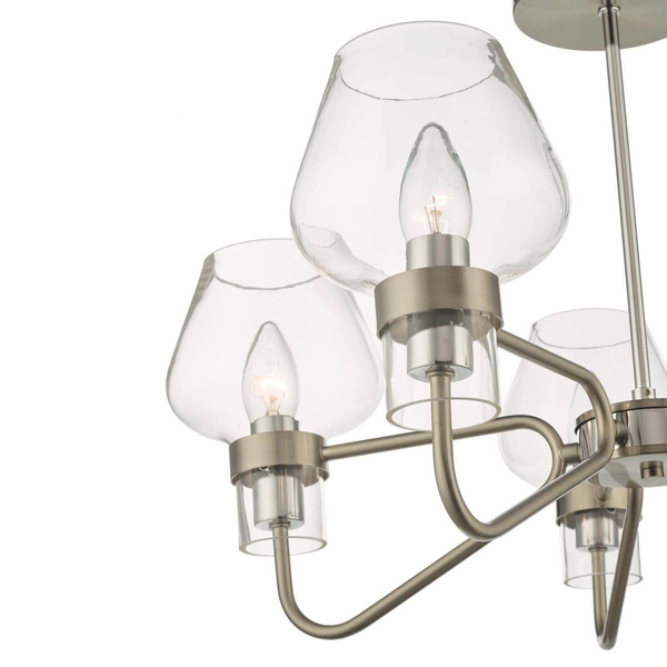 Sufitowa lampa szklana Keta KET5446 do jadalni przezroczysta chrom