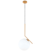 LAMPA wisząca CONDI MDM-7475/1-L-G MDECO modernistyczna OPRAWA szklany ZWIS kula ball mosiądz biała