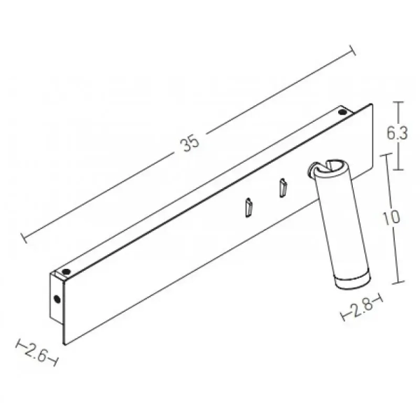 Hotelowa ścienna lampa H52 LED 3W+10W 3000K do sypialni nad stolik biały
