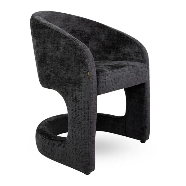 Czarny fotel SHELLY MM001501100357 kubełkowy tkaninowy wypoczynkowy 78cm