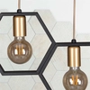 Modernistyczna LAMPA wisząca Honey K-4721 Kaja metalowa OPRAWA geometryczny ZWIS na listwie czarny złoty