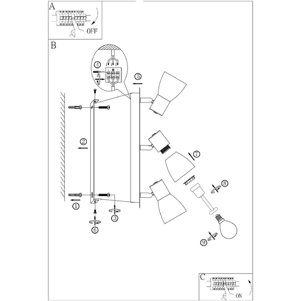 Nasufitowa lampa Claude 54307-3W drewno przydymiona