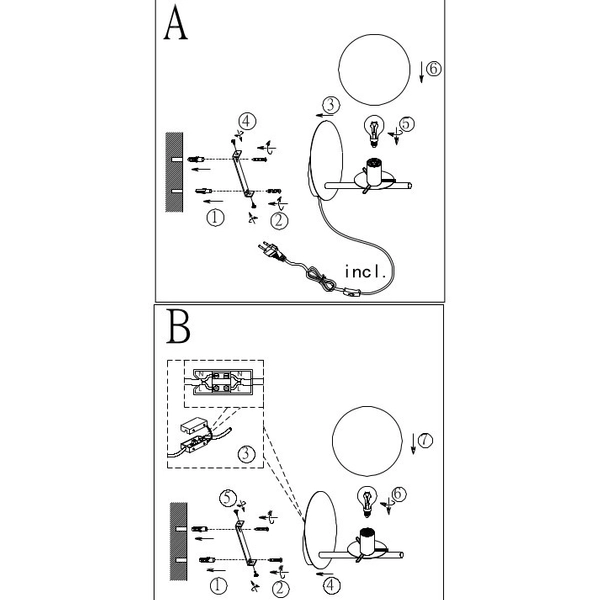 Modernistyczna LAMPA ścienna PURE 202000142 Trio loftowa OPRAWA szklana kula kinkiet grafitowy przydymiony