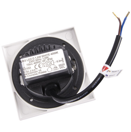 Wpuszczana LAMPA zewnętrzna KURS LED 03908 Ideus kwadratowa OPRAWA metalowy wpust LED 1,6W 4000K outdoor IP54 biały