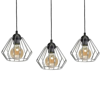 LAMPA wisząca NORMAN MLP6264 Milagro industrialna OPRAWA metalowy ZWIS druciane klatki czarne chrom