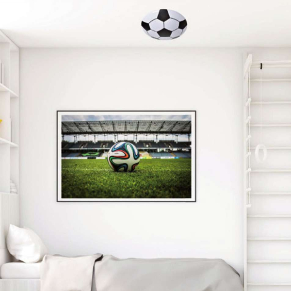 Dziecięca LAMPA sufitowa BALL ML6179 Milagro metalowa OPRAWA piłka nożna LED 18W 4000K plafon biały czarny