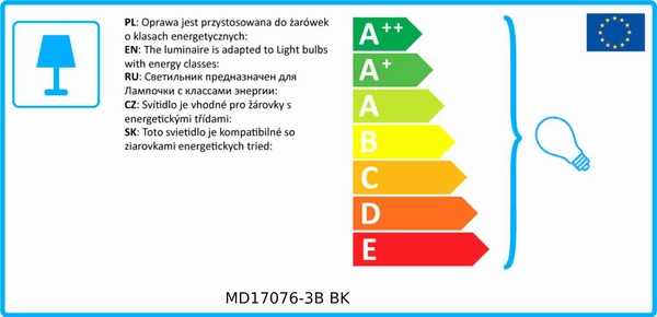 LAMPA wisząca JAVIER MD17076-3B BK Italux szklana OPRAWA listwa ZWIS tuby przydymione