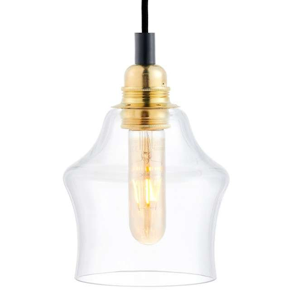 Loftowa LAMPA wisząca LONGIS 10877305 Kaspa szklana OPRAWA skandynawski ZWIS kaskada złota przezroczysta czarna