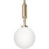 Pojedyncza lampa wisząca Eri I szklana kula ball biała złota