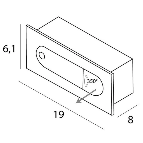 Podtynkowy kinkiet z regulacją LIBRA W0377 Maxlight LED 3W 3000K mosiądz