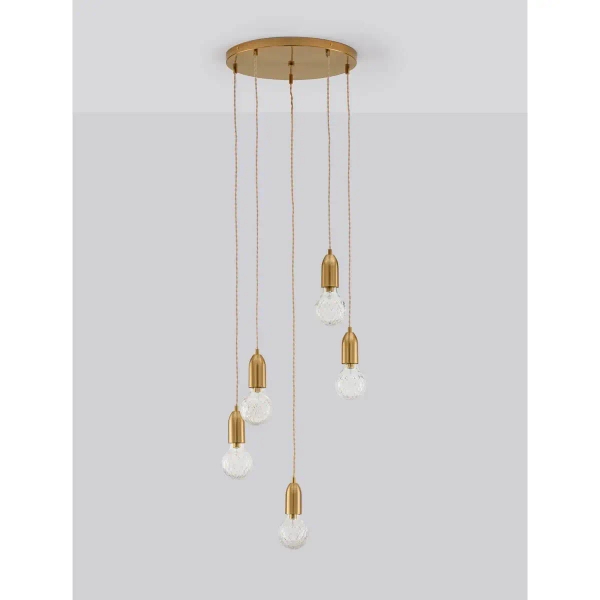 Wisząca lampa glamour Bani do jadalni nad stół złota