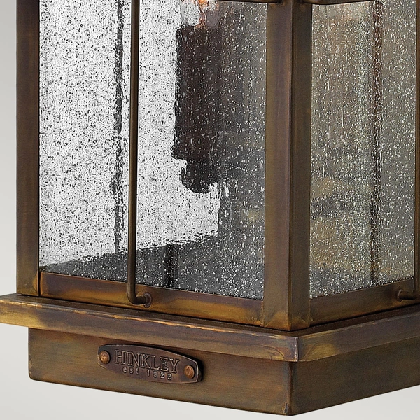 Latarnia naścienna zewnętrzna HK-BINGHAM-L Hinkley lampion mosiądz