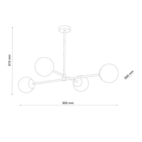 Metalowa lampa sufitowa Sarius 4737 TK Lighting balls złota biała